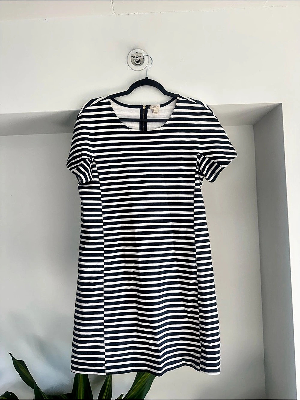 J.Crew Striped Mini Dress in Black & White Size Large Like New